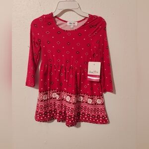 Freestyle Kids Dress in Vibrant Red and White